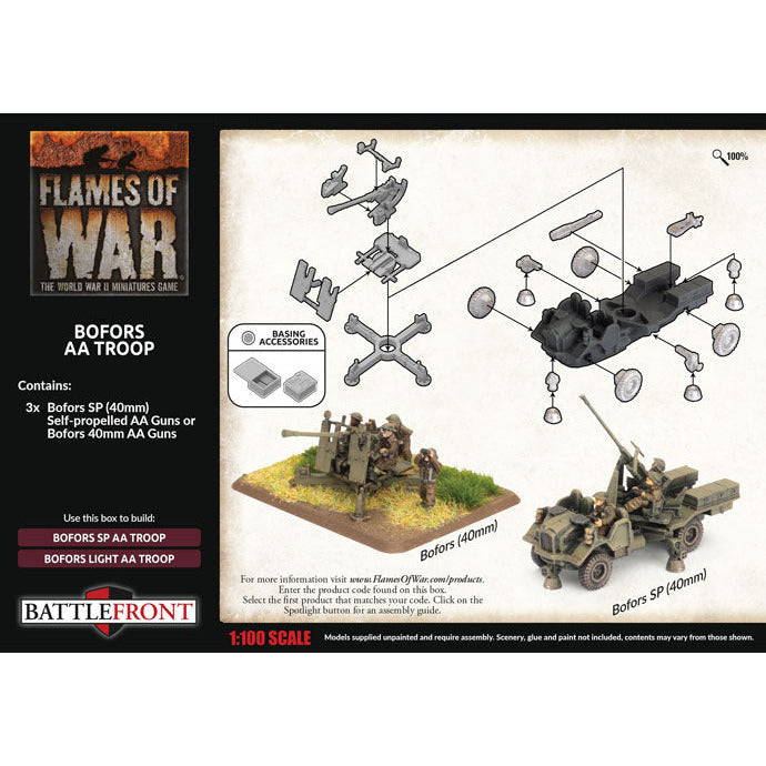 Flames of War British Bofors SP AA Troop (3x) - Tistaminis