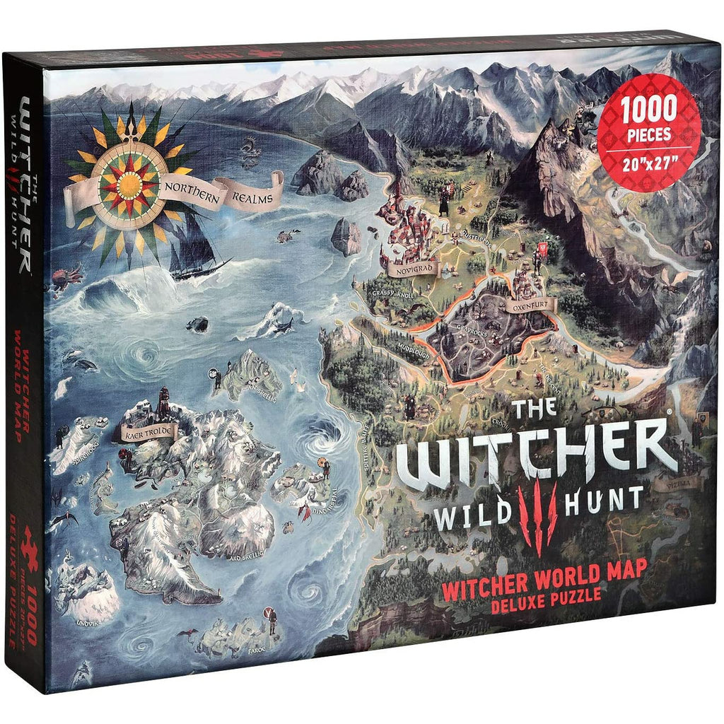 DARK HORSE DELUXE WITCHER 3 PUZZLE 1000PC WORLD MAP NEW - Tistaminis