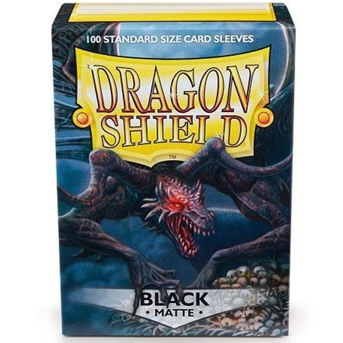 DRAGON SHIELD MATTE BLACK STANDARD SIZE CARD SLEEVES X100 NEW - Tistaminis