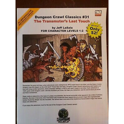 DUNGEON CRAWL CLASSICS #31: THE TRANSMUTER'S LAST TOUCH NEW - Tistaminis