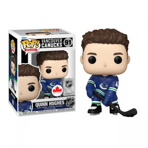 Funko POP NHL CANUCKS QUINN HUGHES BLUE #91 CANADA EXCLUSIVE NEW - Tistaminis