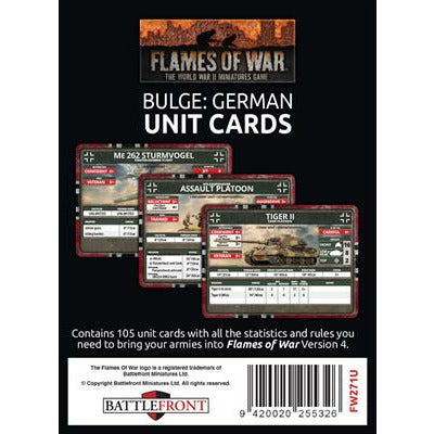 Flames of War	Bulge: Germans Unit Cards (75x Cards) New - Tistaminis