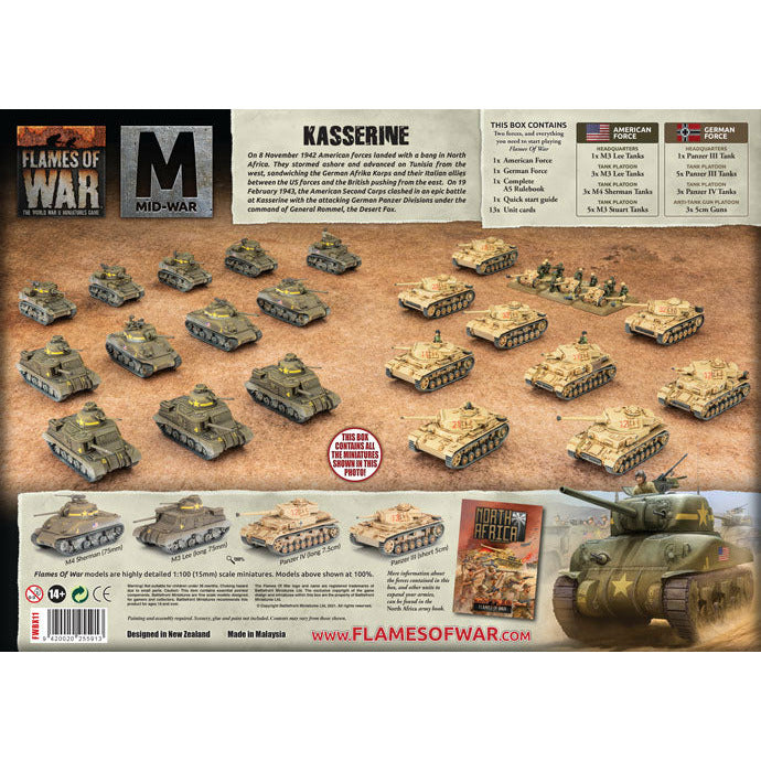 Flames of War Mid-War Desert Starter Set | Kasserine(US vs Germ) New - Tistaminis