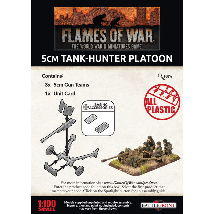 Flames Of War German 5cm Tank-Hunter Platoon New - Tistaminis