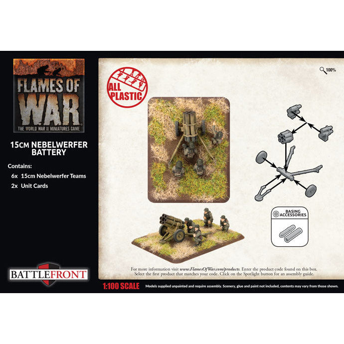 Flames of War German 15cm Rocket Launcher Battery (x6 Plastic) New - Tistaminis