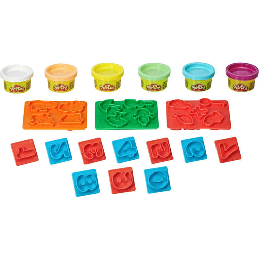 Play-Doh Fundamental Numbers / 10 Stampers, 3 Mold Plates, 6 Play-Doh - Tistaminis