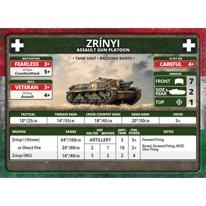 Flames of War Hungarian Zrinyi Assault Gun (x5 Plastic) New - Tistaminis