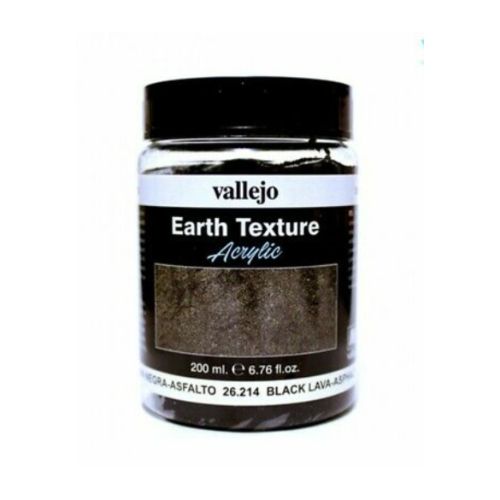 Vallejo Texture VAL26214 BLACK LAVA ASPHALT (200ML) - TISTA MINIS