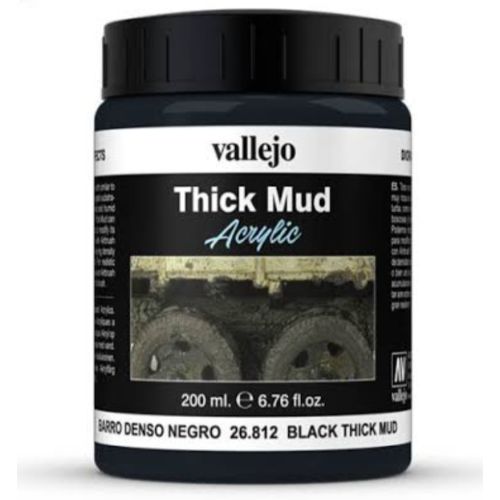 Vallejo Texture VAL26812 BLACK THICK MUD 200ML - TISTA MINIS