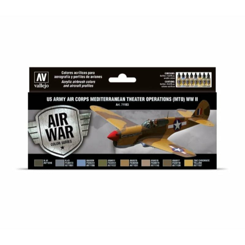 Vallejo Model Air Paint Set: US Army Air Corp Mediterranean Theater Operations - TISTA MINIS