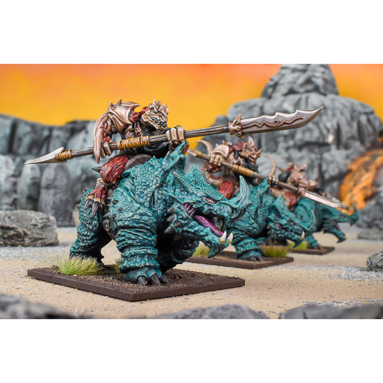 Kings of War Forces of Nature Salamander Rhinosaur Cavalry Regiment New - Tistaminis