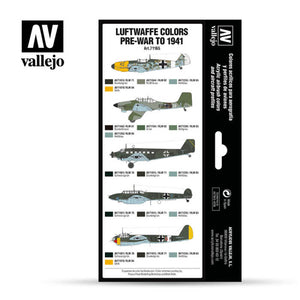 Vallejo Model Air Paint Set: Luftwaffe Colours Pre-War to 1941 - VAL71165 - TISTA MINIS