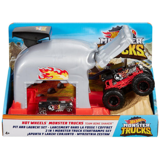 Hot Wheels MONSTER TRUCKS Pit and Launch Set | Team Bone Shaker - Tistaminis