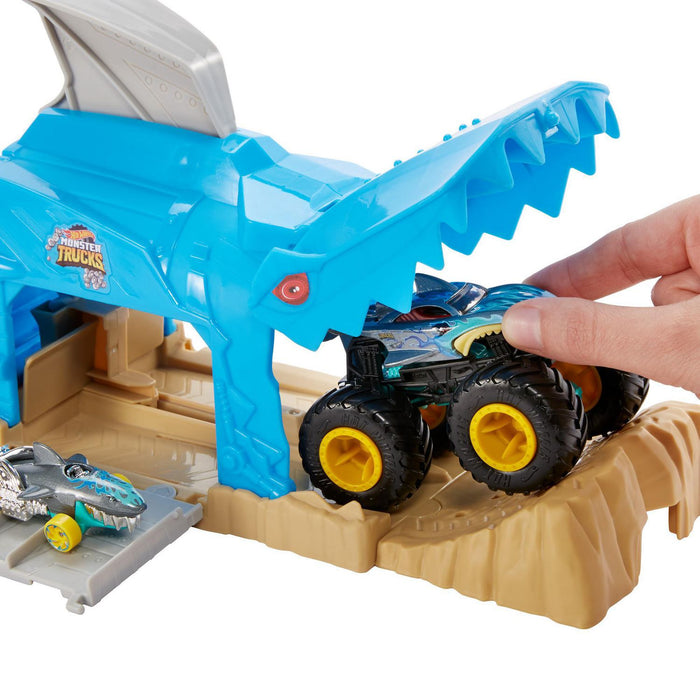 Hot Wheels MONSTER TRUCKS Pit and Launch Set | Team Shark Wreak - Tistaminis