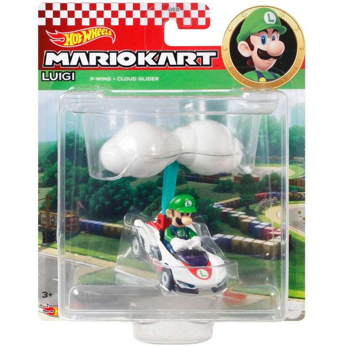 Hot Wheels Mario Kart GVD35 LUIGI P-Wing and Cloud Glider - Tistaminis