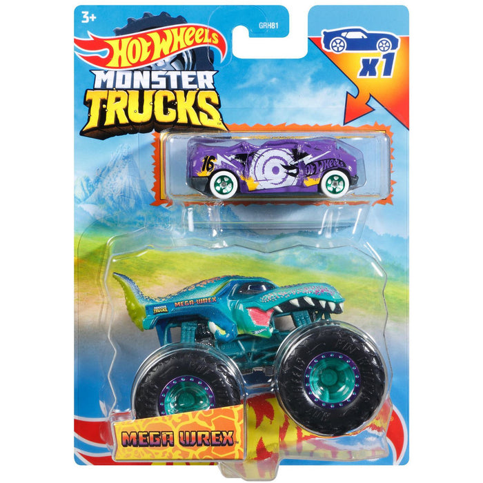 Hot Wheels Monster Trucks Mega Wrex #16 2-Pack Vehicles 1:64 Scale - Tistaminis