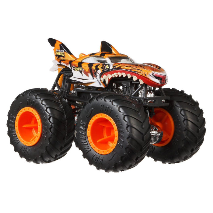 Hot Wheels Monster Trucks Tiger Shark 2-Pack Vehicles 1:64 Scale - Tistaminis