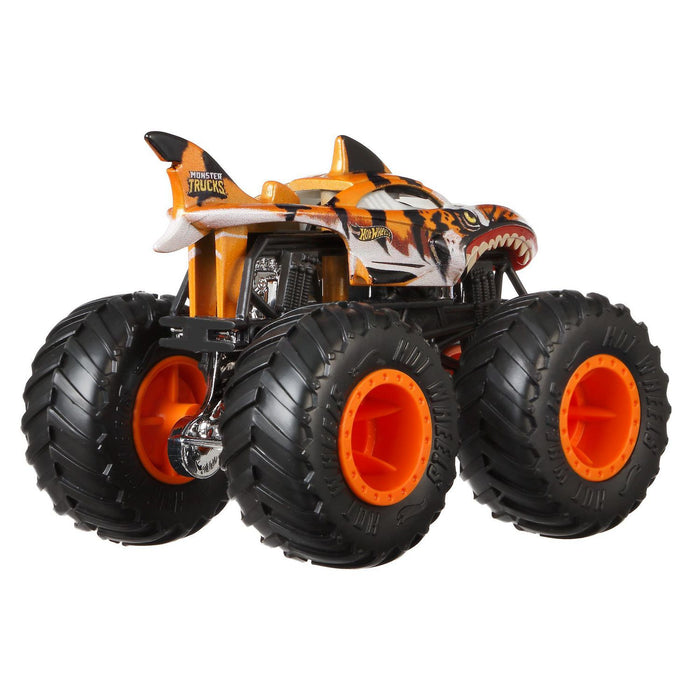 Hot Wheels Monster Trucks Tiger Shark 2-Pack Vehicles 1:64 Scale - Tistaminis