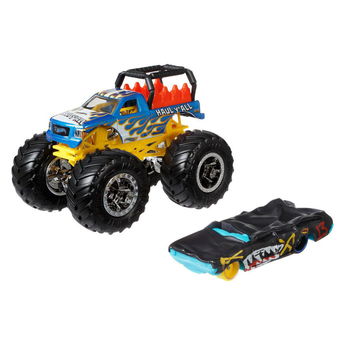 Hot Wheels Monster Trucks Blue Haul Y'all 2-Pack Vehicles 1:64 Scale - Tistaminis