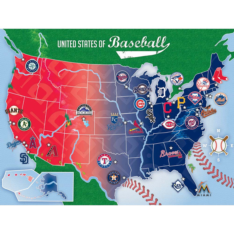 MLB MAP PUZZLE 500PC NEW - Tistaminis