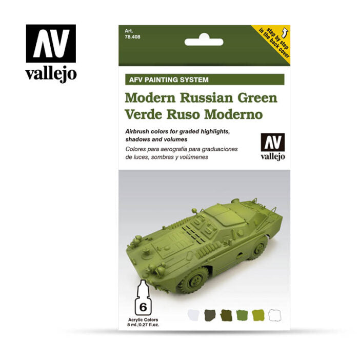 Vallejo VAL78408 Modern Russian Green ARMOUR Paint Set New - TISTA MINIS