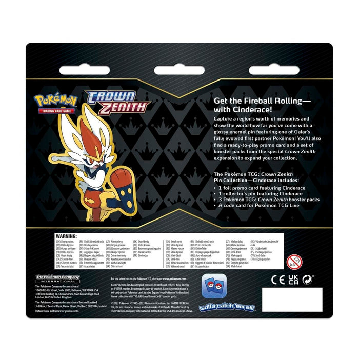 Pokemon Crown Zenith	PIN COLLECTION - Cinderace - Tistaminis