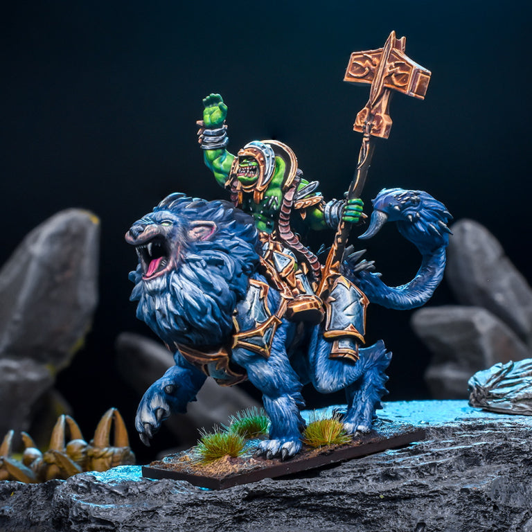 Kings of War Riftforged Orc Stormcaller on Manticore New - Tistaminis