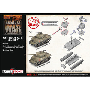 Flames of War M4 Sherman Tank Company (x5 Plastic) - Tistaminis