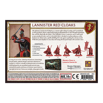 Song of Ice and Fire LANNISTER RED CLOAKS New - Tistaminis