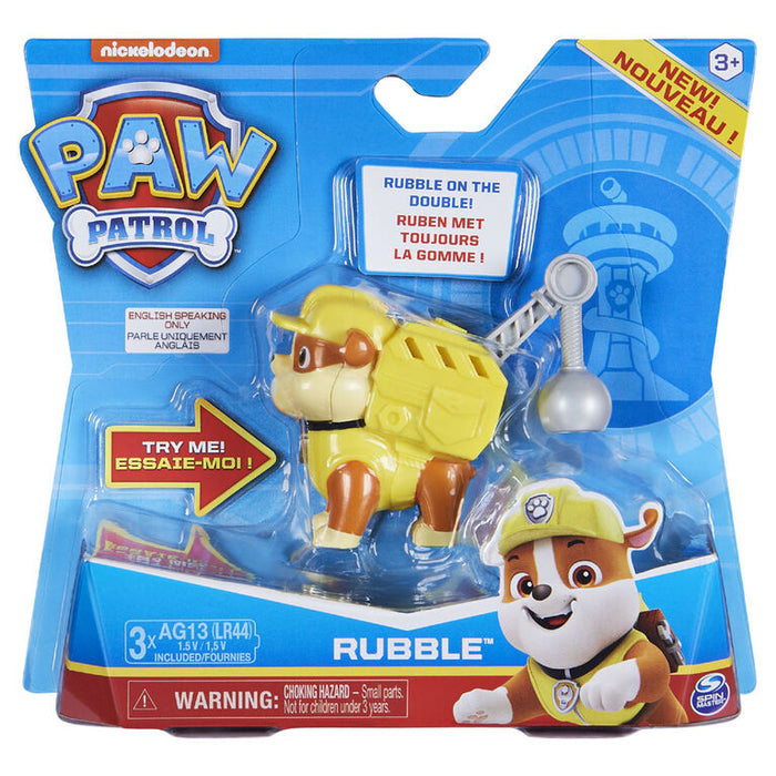 Paw Patrol Action Pack Pup and Badge Rubble with Sounds and Phrases - Tistaminis