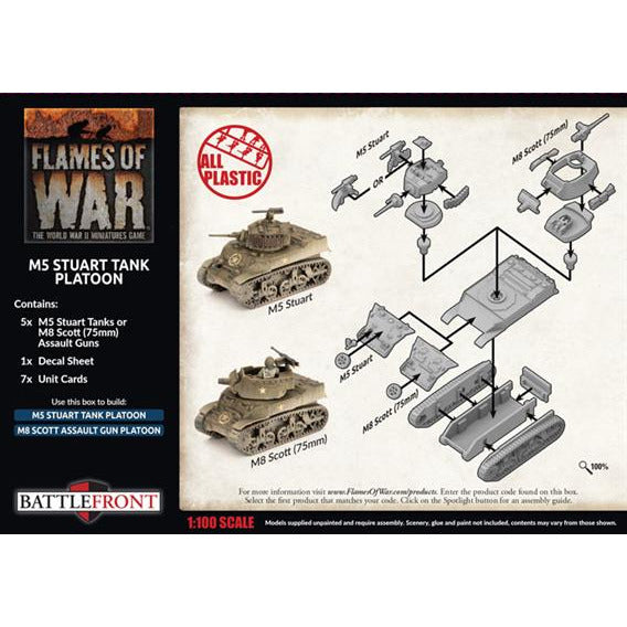 Flames Of War American M5 Stuart Tank Platoon New - Tistaminis