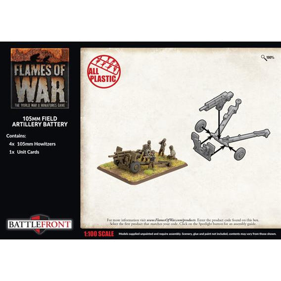 Flames Of War American 105mm Field Artillery Battery New - Tistaminis