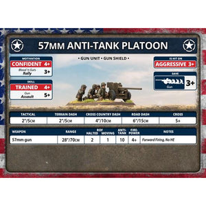 Flames of War American 57mm Anti-Tank Platoon (x3 Plastic) New - Tistaminis