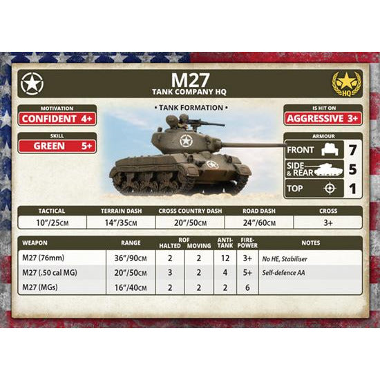 Flames of War American M27 (76mm) Tanks (x2) New - Tistaminis