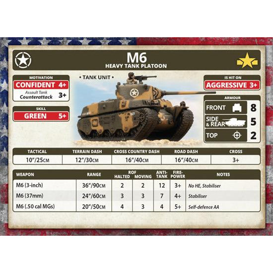 Flames of War American	M6 (3-inch & 37mm) Heavy Tanks (x2) New - Tistaminis