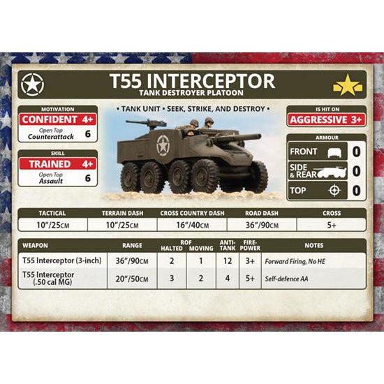 Flames of War American	T55 (3-inch) Interceptor Tank Destroyers (x2) New - Tistaminis