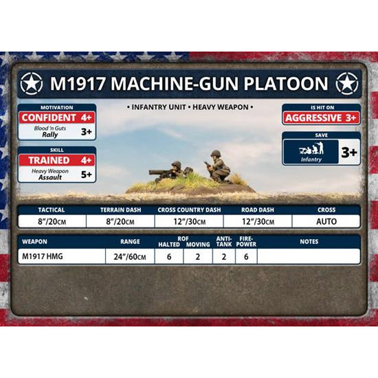 Flames of War American M1917 Machine-gun Platoon (Plastic) (x4) New - Tistaminis