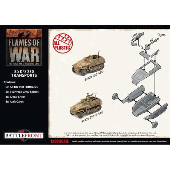 Flames Of War German Sd Kfz 250 Transports New - Tistaminis