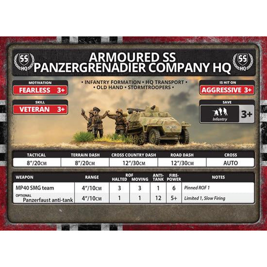 Flames of War Armoured SS Panzergrenadier Company HQ New - Tistaminis