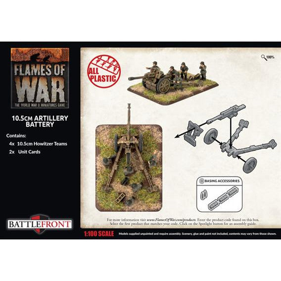 Flames of War German 10.5cm Artillery Battery New - Tistaminis