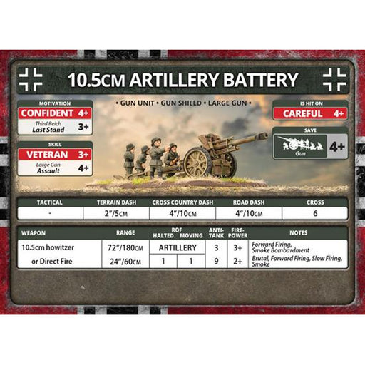 Flames of War German 10.5cm Artillery Battery New - Tistaminis