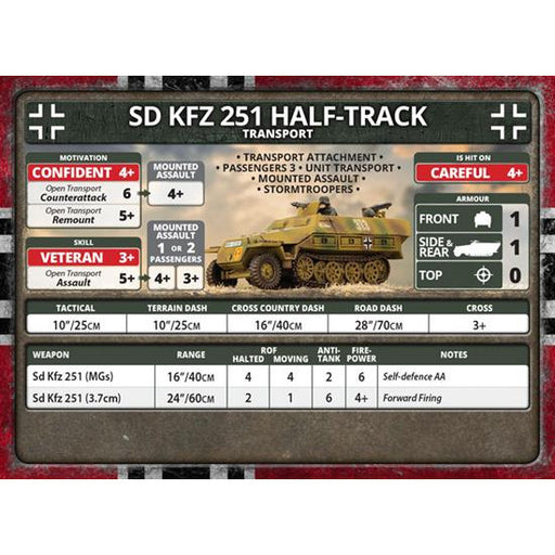 Flames of War - German Sd Kfz 251 Transports (x4 Plastic) New - Tistaminis