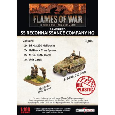 Flames of War Armoured SS Reconaissance Company HQ New - Tistaminis