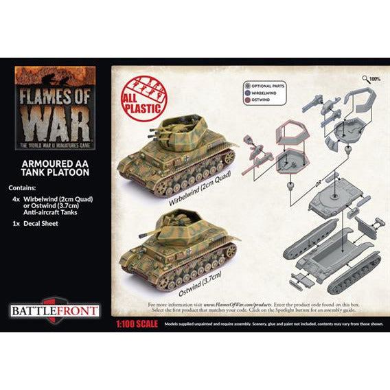 Flames of War German Armoured AA Tank Platoon (x4 Plastic) New - Tistaminis