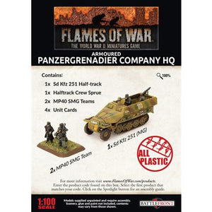 Flames Of War German Panzergrenadier Company HQ Late War New - Tistaminis