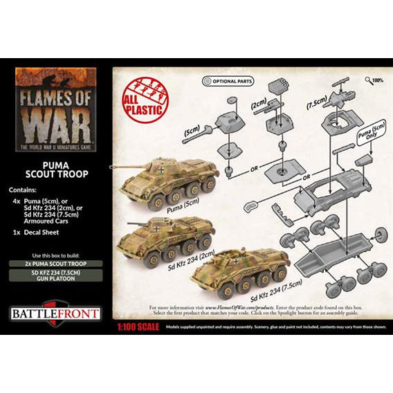 Flames Of War German Puma Scout Troop New - Tistaminis