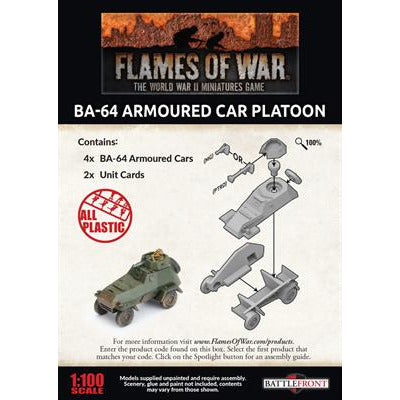 Flames of War Soviet BA-64 Armoured Car Platoon New - Tistaminis