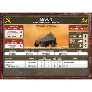 Flames of War Soviet BA-64 Armoured Car Platoon New - Tistaminis
