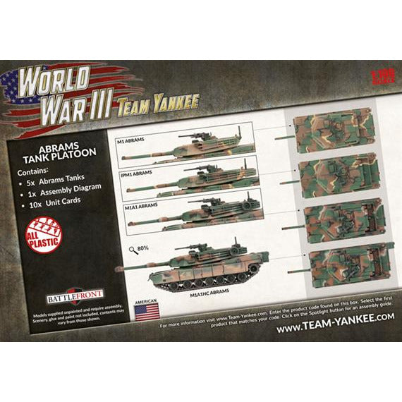 World War 3: Team Yankee American Abrams Tank Platoon New - Tistaminis