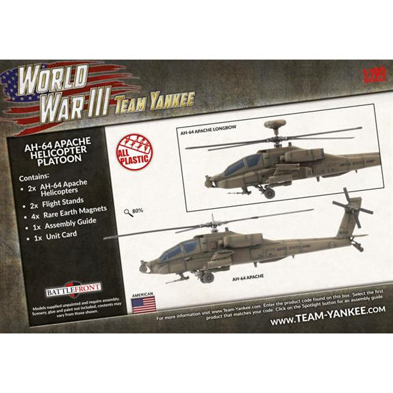 Team Yankee American AH-64 Apache Helicopter Platoon New - Tistaminis